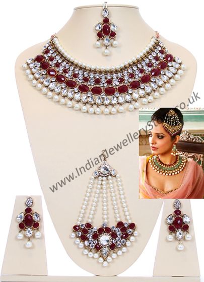 Bollywood Pearl Necklace Set BALL10514C Indian Jewellery
