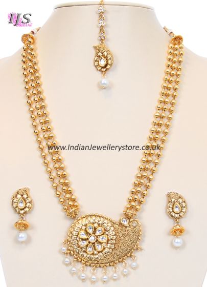 22k Effect Paisley Matar Mala NEWL10640 Indian Jewellery