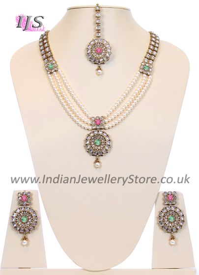 Pearl Antique Mala - Usha NAPL10646 Indian Jewellery
