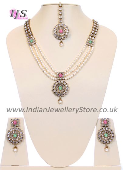 Pearl Antique Mala - Usha NAWL10650C Indian Jewellery
