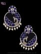 Silver Oxidised Peacock Indian Earrings ESLP12180 Indian Jewellery