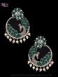 Silver Oxidised Peacock Indian Earrings ESGP12181 Indian Jewellery
