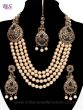 Asian 4-Stranded Pearl Mala Set - black NABL11413 Indian Jewellery