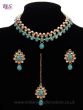 Delicate Indian Choker Jewellery in Golden Kundan & Pearl NANL11439C Indian Jewellery