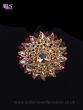 Indian Antique Cocktail Ring - American Diamond & Ruby Maroon RARA11819 Indian Jewellery