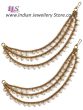 3-line Delicate Antique Pearl Saharas, Indian Earring Chains EAWL11029 Indian Jewellery