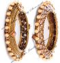 1 x American Diamond & Pearl 3D Indian Bangles - Golen Stone 2.4 WANA10171 Indian Jewellery