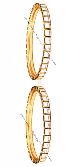 2 x Classic Laac Kundan White Bangles, 2.6 WGWK03725 Indian Jewellery
