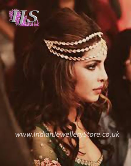 Bollywood Jewellery - Priyanka Chopra Matha Patti & Earrings DAWL10620C Indian Jewellery