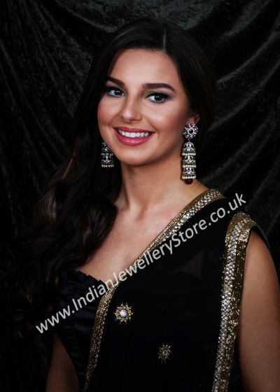 Indian 3-layer Jhumka - Seema ESRL10376 Indian Jewellery