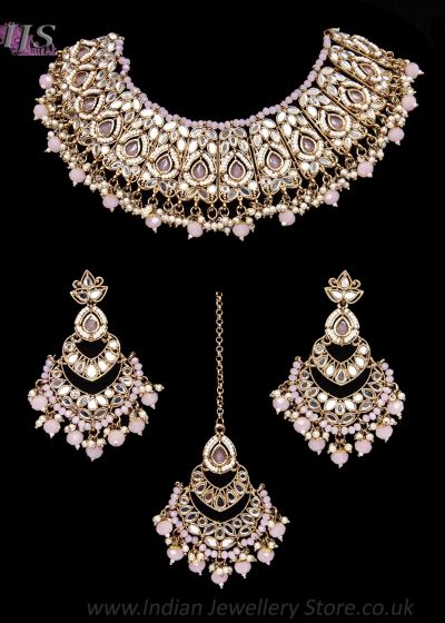 Mirrored Asian Indian Pakistani Jewellery Set - Antique NAWM12302C Indian Jewellery