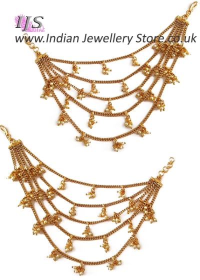 Heavy looking, Multiple Chain Web Indian Saharas for Earrings EEWL11031 Indian Jewellery