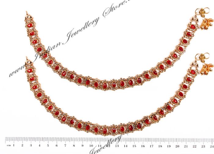 Polki Indian Anklet / Payal YARP04455 Indian Jewellery