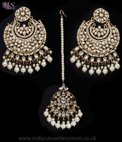 Heeramandi-Inspired Antique Statement Kundan Earring & Tikka IAWK12346 Indian Jewellery