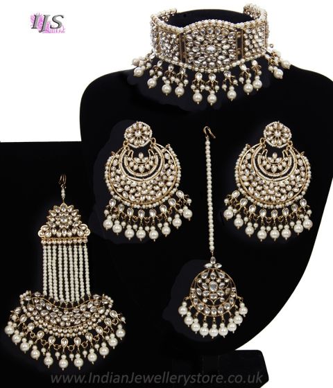 Jahanara - Regal Indian Kundan & Pearl Bridal Jewellery NAWK11704 Indian Jewellery