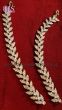Thick Crystal Leaf Indian Sahara Earring Chains - Light Gold EGWC11027 Indian Jewellery