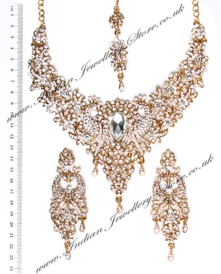 Peacock Indian Necklace Set NAWC10002 Indian Jewellery