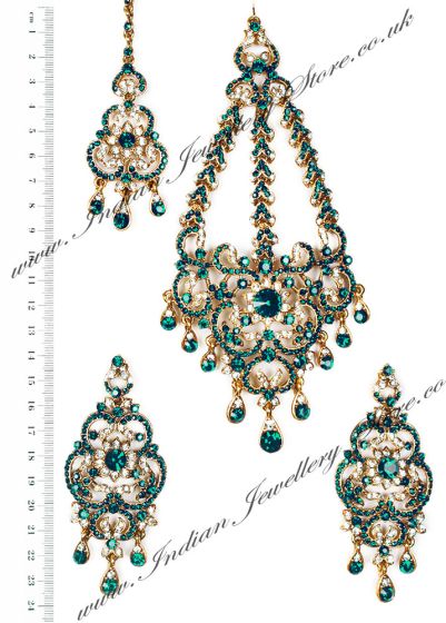 Milika Ear-Tikka-Passa Set IAGC04173 Indian Jewellery