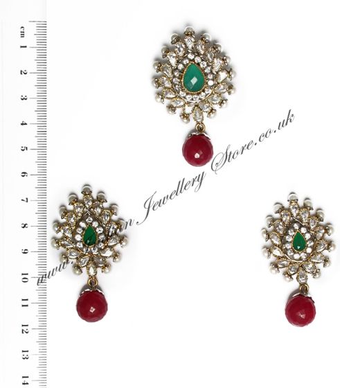 Isla Pendant & Earrings NAMA10118 Indian Jewellery