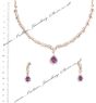 Delicate Fine American Diamond Necklace Set - Purple NGUA04636 Indian Jewellery