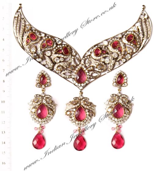 Couture American Diamond Necklace Set NAPA03279 Indian Jewellery
