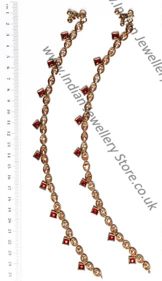 Premium American Diamond Delicate Indian Anklet YACA10337 Indian Jewellery