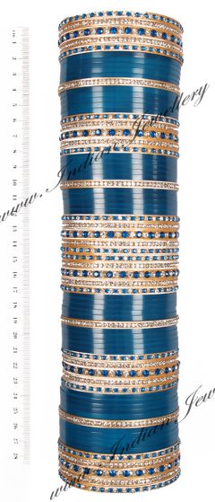 RIMI Darker Blue Wedding Chura, 2-Hands, 2.4 UGLC03486 Indian Jewellery