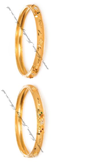 2 x Premium 22k Effect Matte Gold Churis, 2.6 WGWP04243 Indian Jewellery