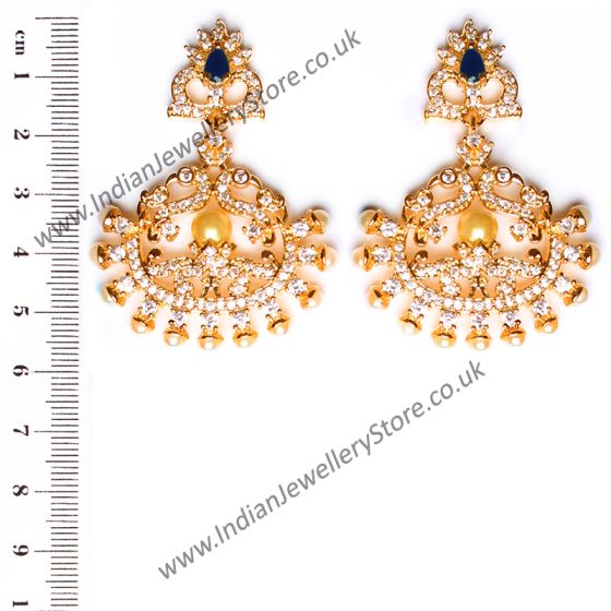 Fine American Diamond Peacock Chand EELA10409 Indian Jewellery