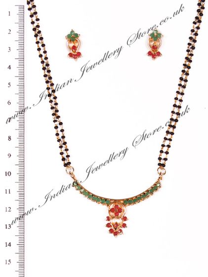 Coloured Mangalsutra Set MGAA03962 Indian Jewellery
