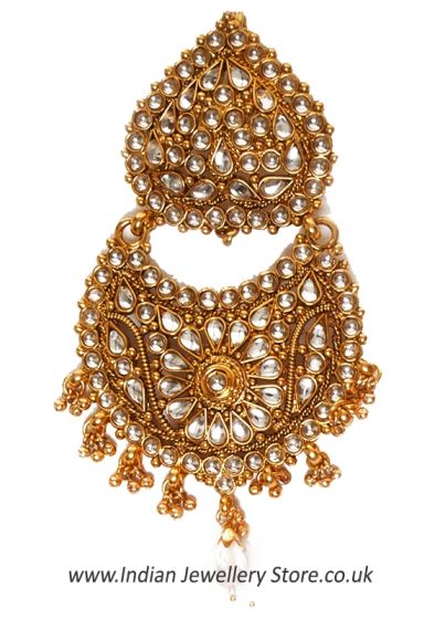 MIRZA Jhumar - Clear White PAWK0279 Indian Jewellery