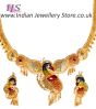 22k Effect Peacock Necklace Set NGMP04702 Indian Jewellery