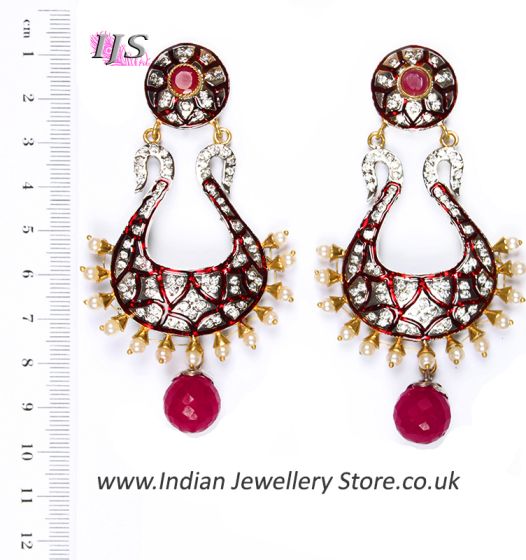 Neha Large Indian Earrings ESRA04347 Indian Jewellery