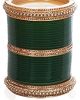 Bottle Green Pakistani Wedding Chura & Champagne Crystal Bangles 2.6 UAGC11583 Indian Jewellery