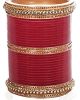 Maroon Red Asian Wedding Chura & Champagne Crystal Bangles 2.6 UARC11586 Indian Jewellery