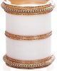 White Indian Wedding Chura & Champagne Crystal Bangles 2.8 UAWC11600 Indian Jewellery