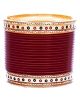 Traditional Punjabi, Dotted White Crystal Wedding Chura - maroon red UGRC12374 Indian Jewellery
