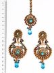 Peacock Indian Earrings and Tikka IALA04392 Indian Jewellery