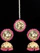 Punjabi Statement jali round tikka & jhumkis IEPL11111 Indian Jewellery