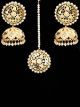Punjabi Statement jali round tikka & jhumkis IEWL11112 Indian Jewellery