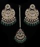 Heeramandi-Inspired Antique Statement Kundan Earring & Tikka IAGK12342 Indian Jewellery