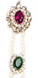Pearl & Kundan Asian Plait Jewellery - Purple & Green CAMK04139 Indian Jewellery