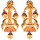 Large Matt Gold 22k Effect Earrings EEWN10379 Indian Jewellery