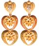 Large Matt Gold 22k Effect Flower Earrings EEWN10381 Indian Jewellery
