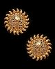 Sunray Large Indian 22k Stud Earrings - White EEWK11232 Indian Jewellery