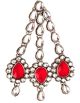 PRIYA Jhumar - Silver & Bright Red PSRK03030 Indian Jewellery