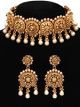 Premium 22k Matt Gold Asian Choker & Earrings NENA11048 Indian Jewellery