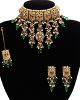 Antique American Diamond Waterfall Choker - Green NAGA11079 Indian Jewellery