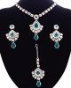 Delicate silver crystal necklace set - Shabnam NSLC11128 Indian Jewellery