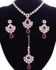 Delicate silver crystal necklace set - Shabnam NSPC11129 Indian Jewellery